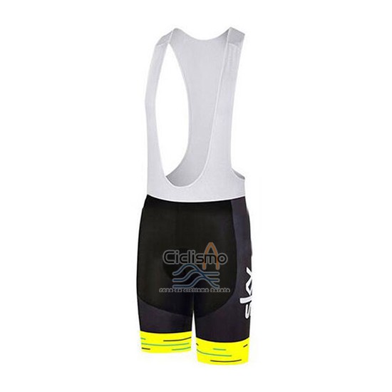Sky Ropa Ciclismo Culotte Corto 2018 Mangas Cortas Blanco y AMarillo